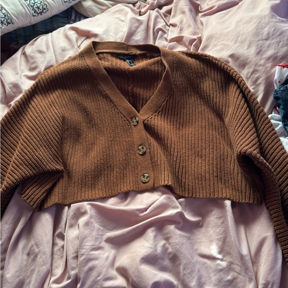 Forever 21 Tops - Forever 21 Tan Button-Up Cardigan